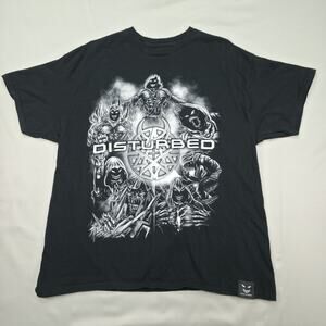 Disturbed XL Black Band Tee Double Sided Graphic Ten Thousand Fists Metal Rock